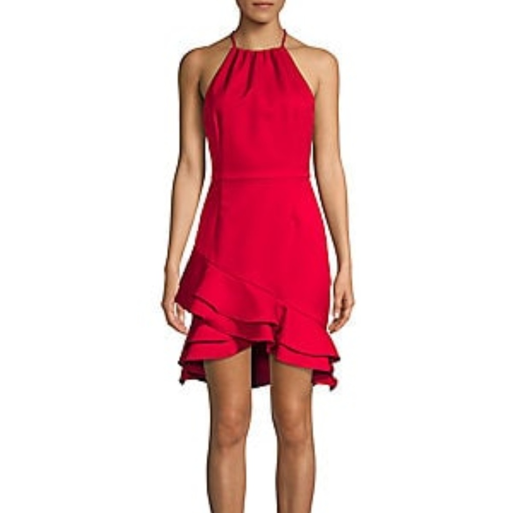 Cooper St Senorita High Neck Ruffle Dress in Lava